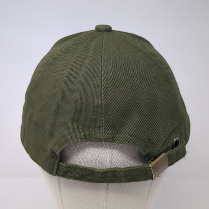 Chateaux De La Loire Slideback Hat Green One Size Solid Leather Patch