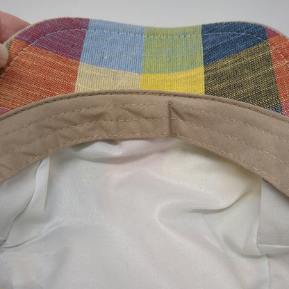 Newsboy Cap Yellow Multicolor Patchwork One Size Slideback Hat Plaid Checkered