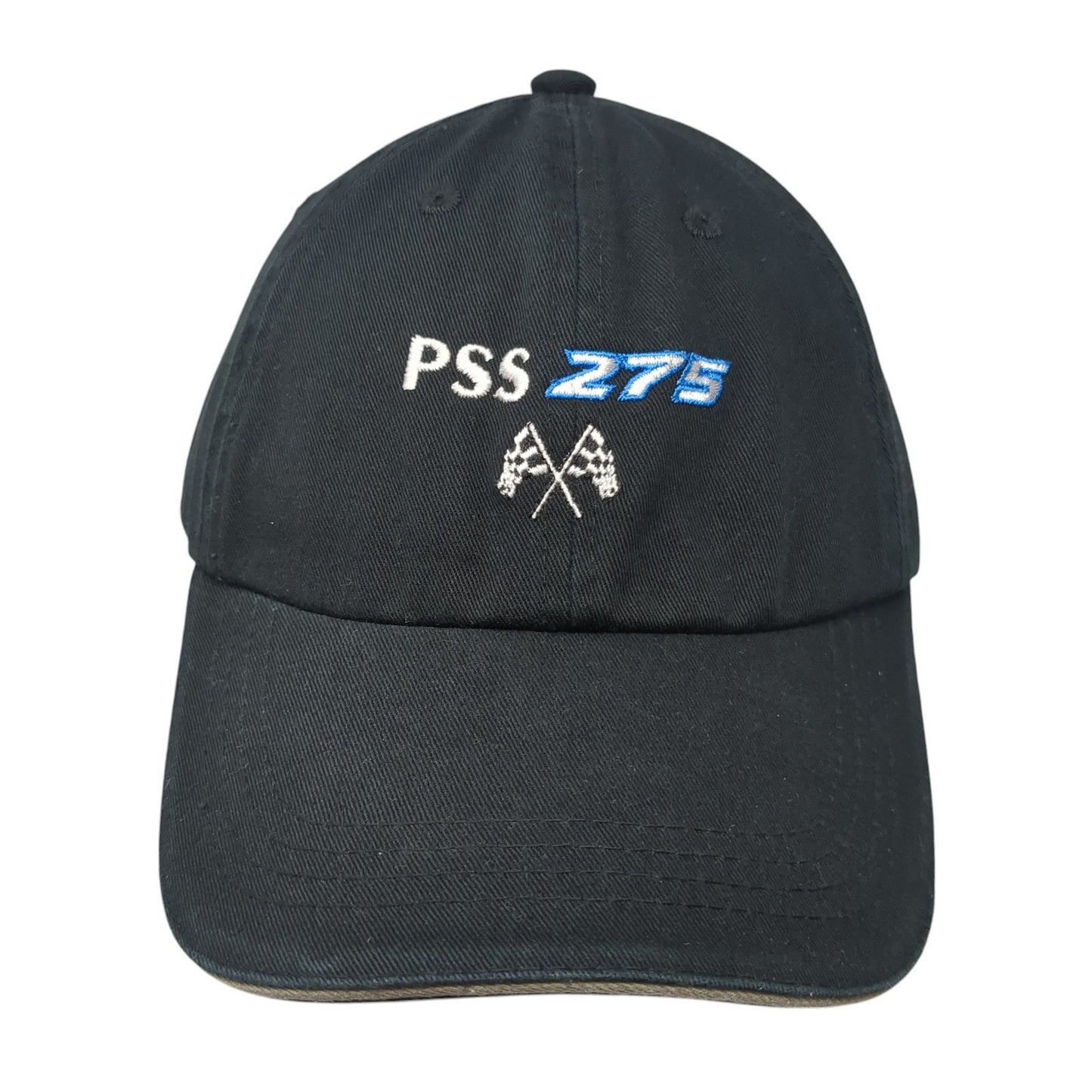 PSS 275 Strapback Baseball Cap Black OS Adjustable Embroidered Port Authority