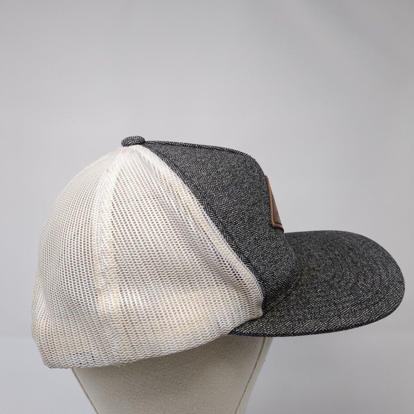 RVCA Quality And Function Snapback Trucker Hat Gray One Size Mesh Back