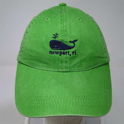 Kate Lord Baseball Cap Green One Size Whale Newport RI Slideback Cotton Hat