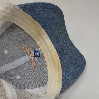 The Square Grouper Bar & Grill Trucker Hat Blue OSFM Embroidered Mesh Back