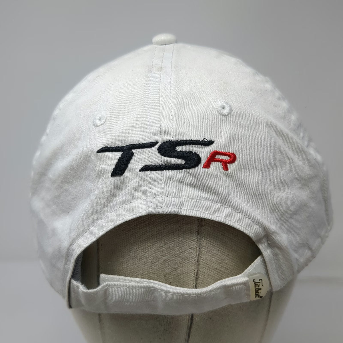 Titleist Baseball Cap White One Size Golf Slideback TSR Logo Gray Underbill Hat
