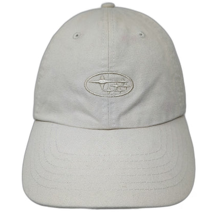 Subaru Logo Baseball Cap Beige One Size Embroidered Adjustable Slideback Hat
