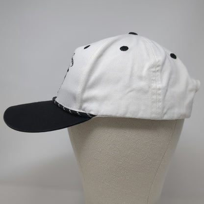 Seager 5 Panel White Black OSFM Rope Hat Snapback Western Cowboy Cotton Steer
