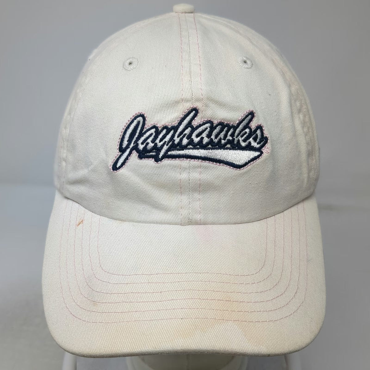 Kansas Jayhawks NCAA Gear For Sports Cap Hat White One Size Slideback Embroidery