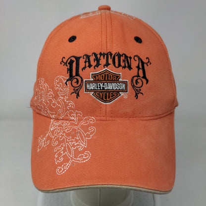 Harley-Davidson Daytona Strapback Hat Orange One Size Embroidered
