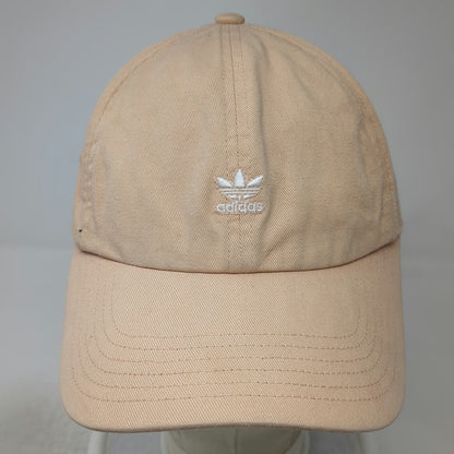 Adidas Baseball Cap Beige White One Size Embroidered Trefoil Logo Adjustable Hat