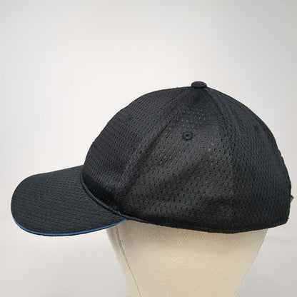 Chef Works Baseball Cap Black One Size Blue Trim Breathable Mesh Hat Slideback