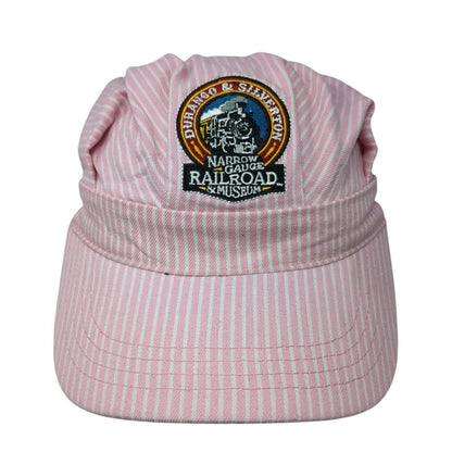 Durango & Silverton Train Conductor's Strapback Hat Pink One Size Striped