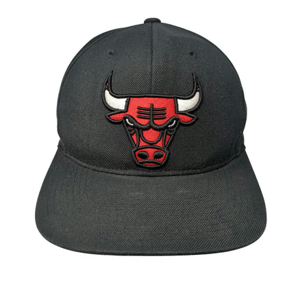 Chicago Bulls NBA Mitchell & Ness Snapback Hat Black One Size Embroidered Logo
