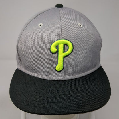 Nike Philadelphia Phillies MLB Snapback Hat Gray Yellow Black One Size Flat Bill