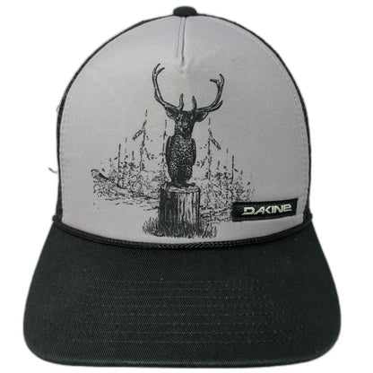 Dakine Trucker Hat Black One Size Mesh Back Rope Snapback Deer Graphic Outdoor