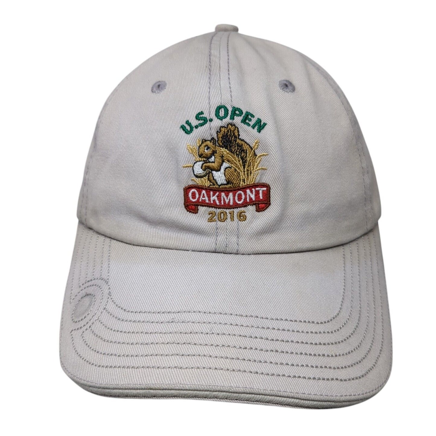 U.S. Open 2016 Oakmont Slideback Hat Tan One Size Adjustable Squirrel