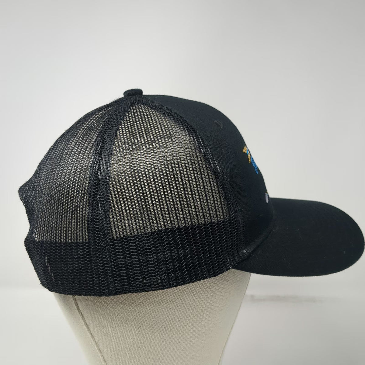 Port Authority Trucker Hat Black OSFM Flathead Lake Montana Mesh Snapback Cap