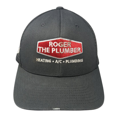 Roger The Plumber Snapback Trucker Hat Gray One Size Mesh Back Flexfit
