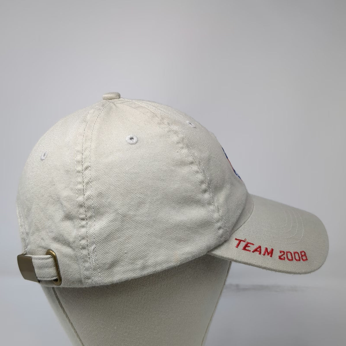 K-Products Baseball Cap Beige One Size Olympic USA Rings Team 2008 Hat