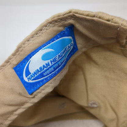 Gecko Hawaii Snapback Beige One Size Embroidered Logo Blue Twill 6 Panel Hat