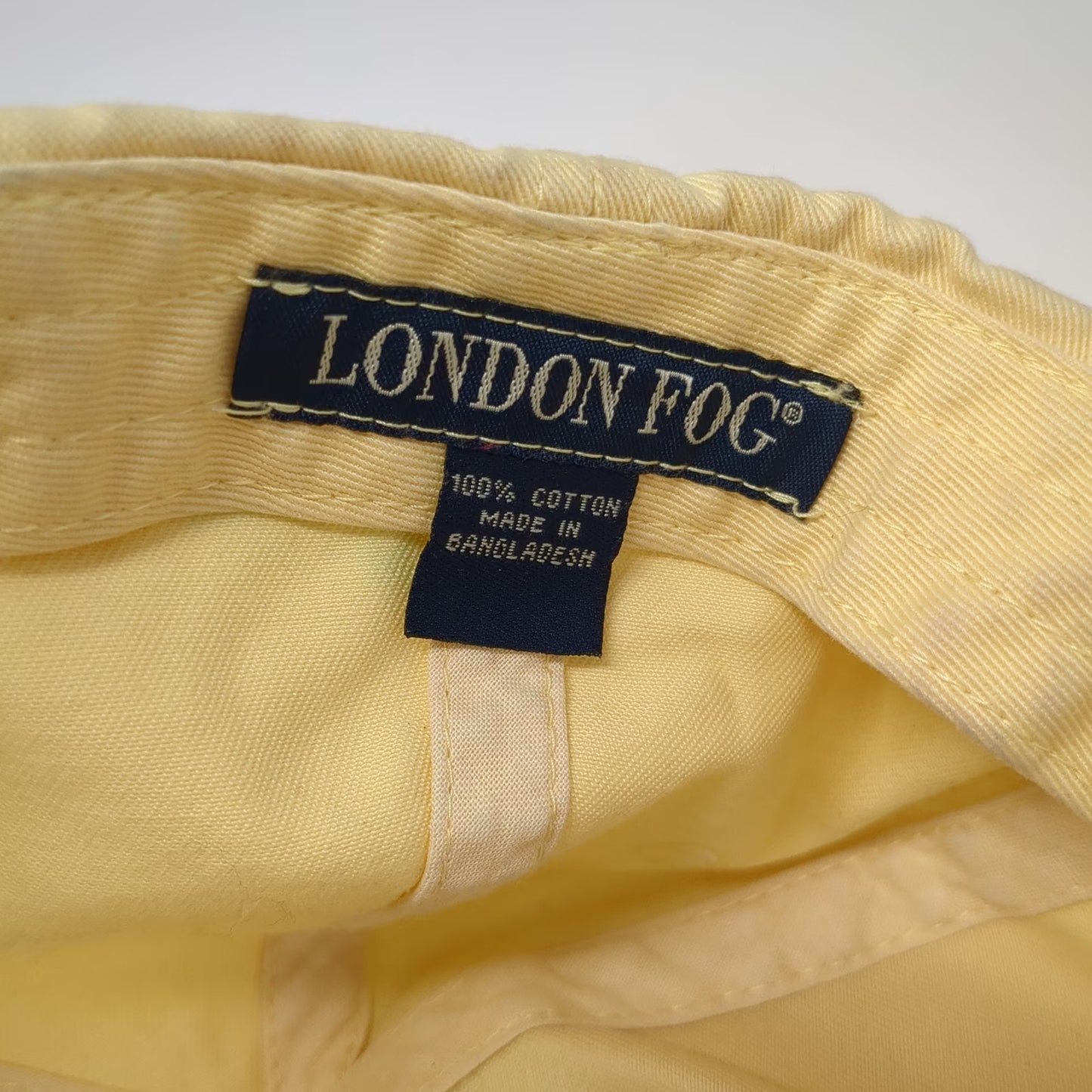 London Fog Baseball Cap Yellow One Size Big Ben Embroidery Cotton Strapback Hat