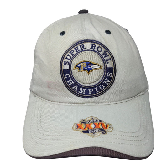 Baltimore Ravens Strapback Super Bowl XXXV Champions Hat Cream OSFA NFL