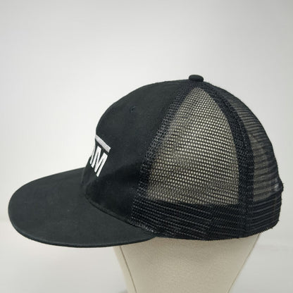 Apollo Trucker Hat Black One Size SAM Logo Snapback Mesh Back Structured Cap