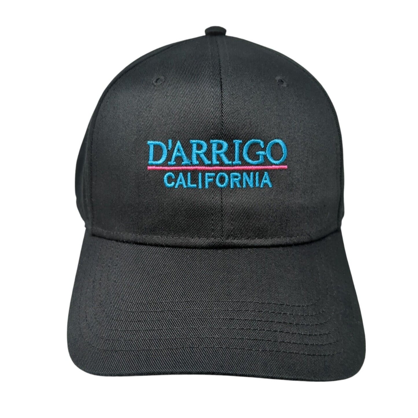 D'Arrigo California Snapback Hat Black One Size Solid Embroidered Otto