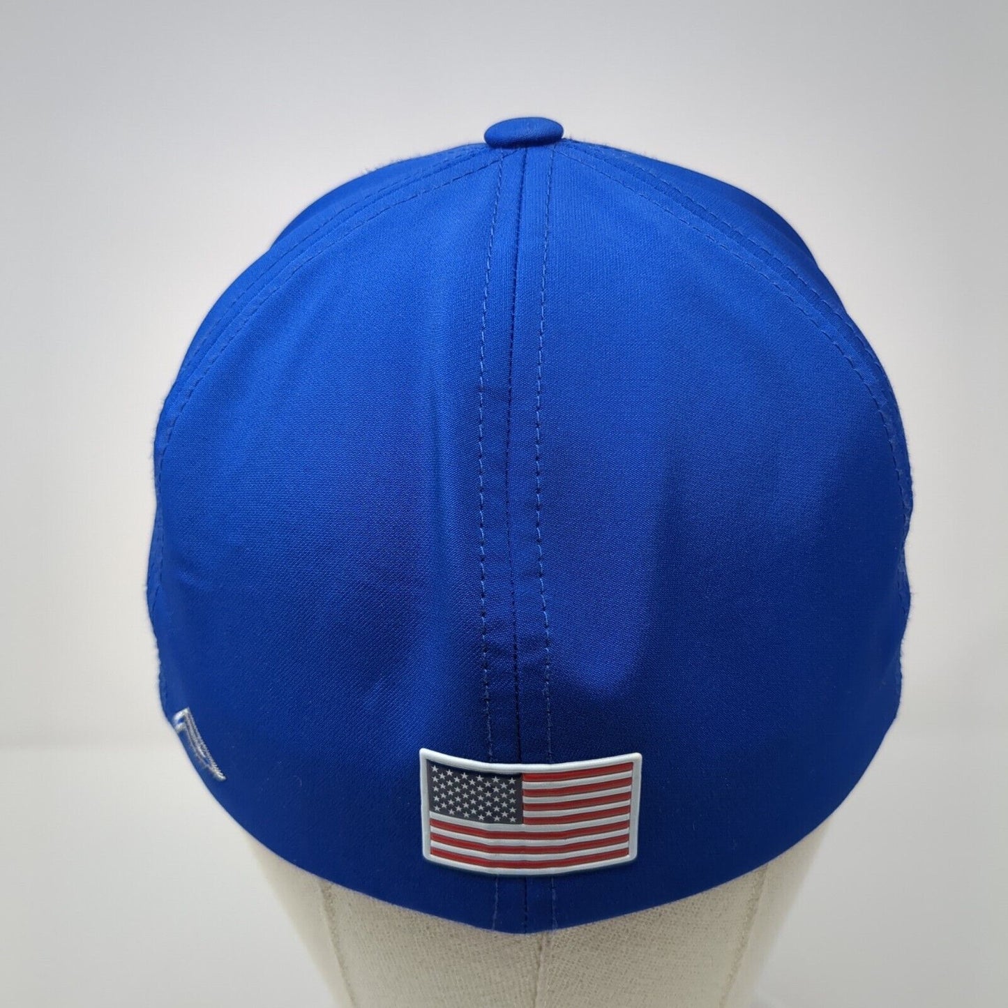 NB Fitted Hat Blue S/M Embroidered Solid Laser Cut Pacific Headwear