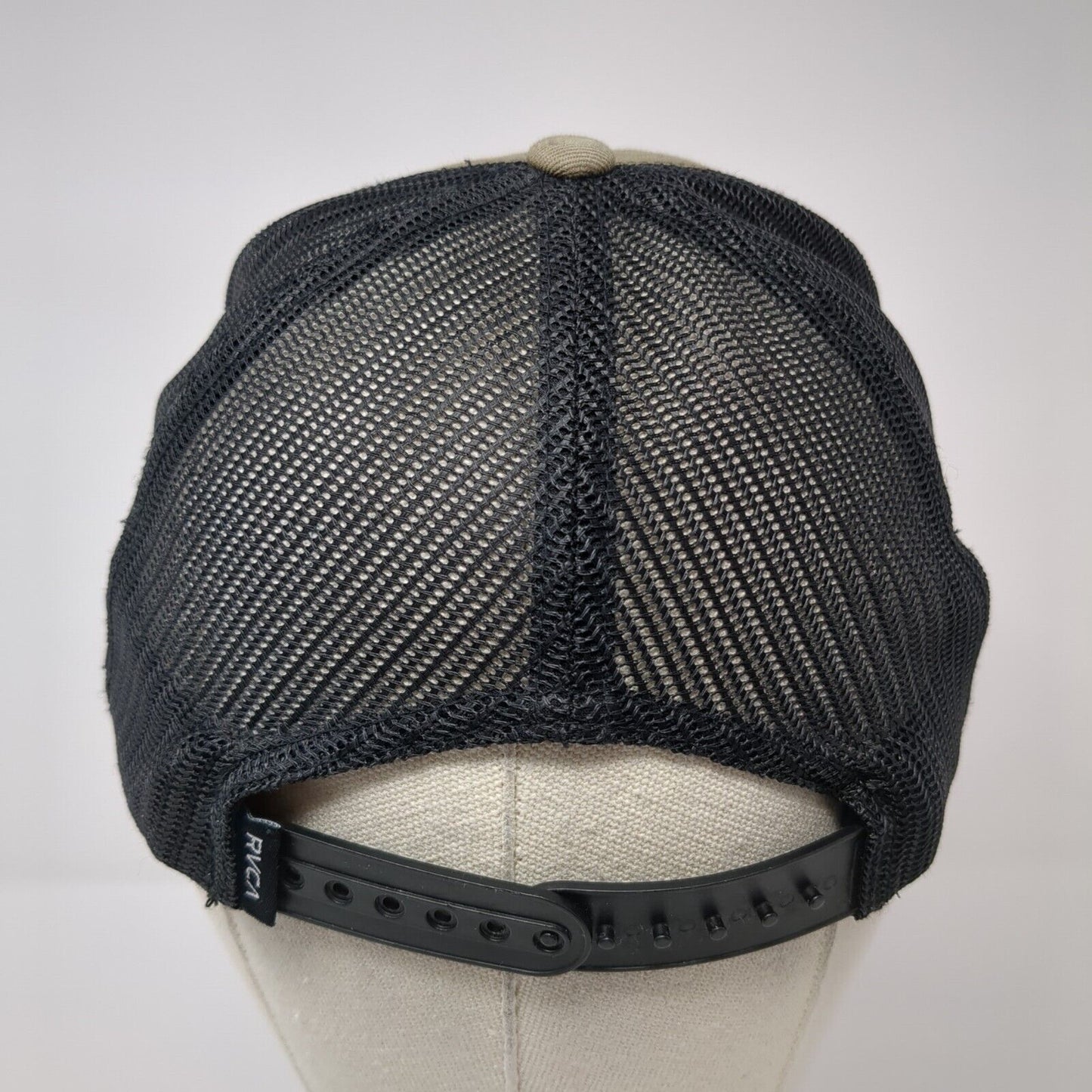 VA RVCA Snapback Trucker Hat Brown Boys One Size Mesh Back Colorblock