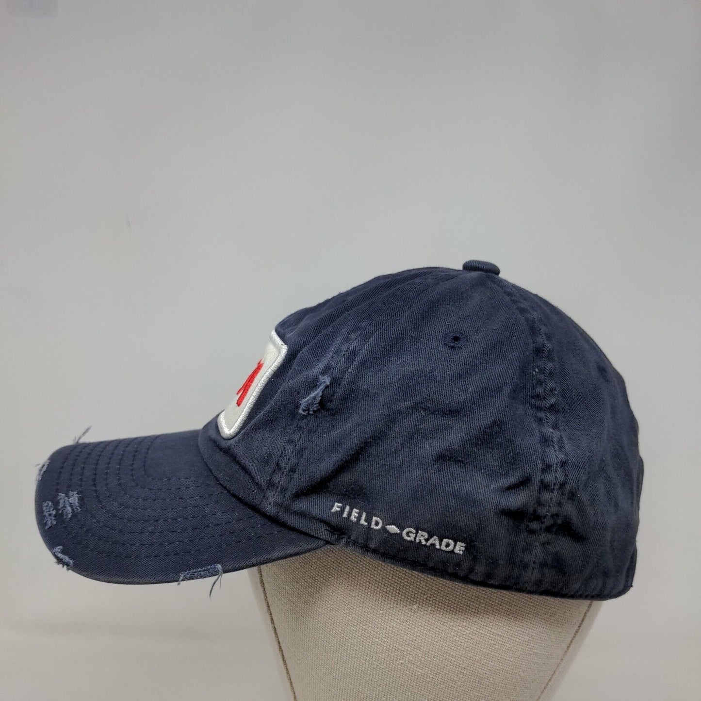 NASA Slideback Hat Blue One Size Adjustable Embroidered Distressed 6 Panel