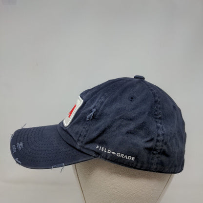 NASA Slideback Hat Blue One Size Adjustable Embroidered Distressed 6 Panel