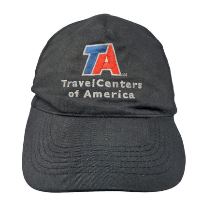 Travel Centers of America Strapback Hat Black One Size Adjustable Embroidered