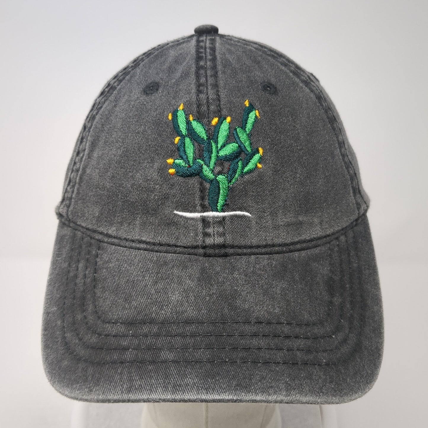 Cactus Slideback Hat Gray One Size Solid Adjustable Embroidered Otto