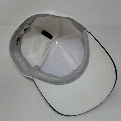 Adidas Fitted Hat White L/XL Adjustable Embroidered Logo 6 Panel Polyester