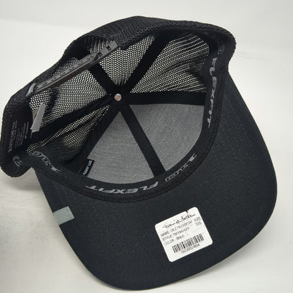 TravisMathew Trucker Hat Black One Size Mesh Snapback Flexfit 110 Curved Brim
