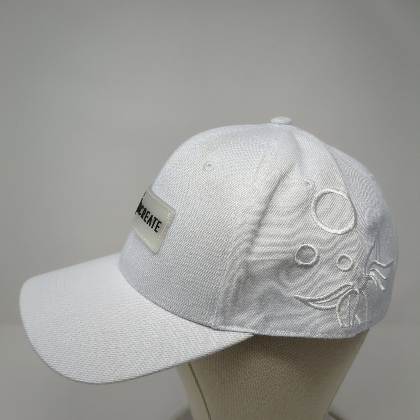 EBCREATE Patch Slideback Hat White One Size Adjustable Embroidered