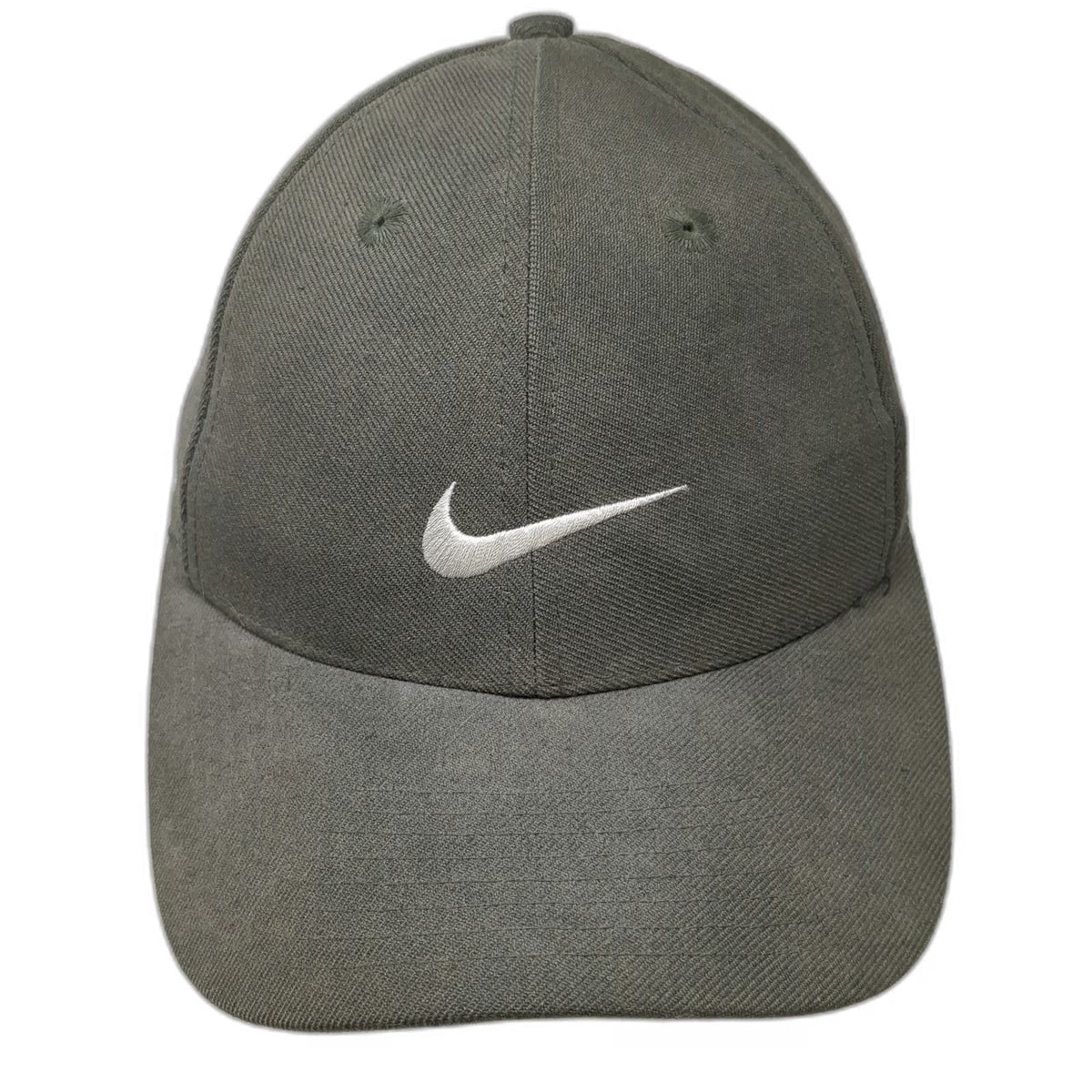 Nike Baseball Cap Green 6 7/8 Fitted Wool Blend Swoosh Logo Hat Vintage Red Tag