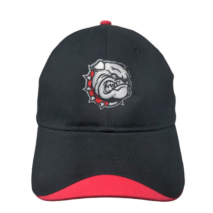 Hit Wear Men's Strapback Hat Black OSFA McPherson Bulldogs Logo Embroidered