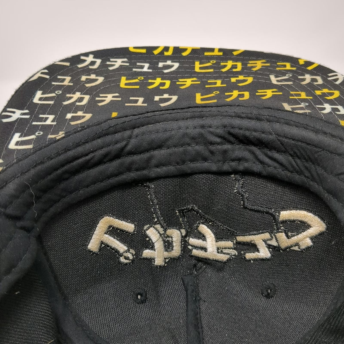 Bioworld Snapback Black One Size Pikachu Japanese Text Under Brim Graphic Hat
