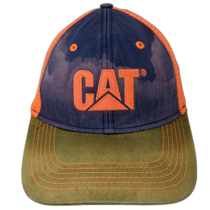 Caterpillar Trucker Hat Blue Orange Green One Size Snapback Mesh CAT Logo