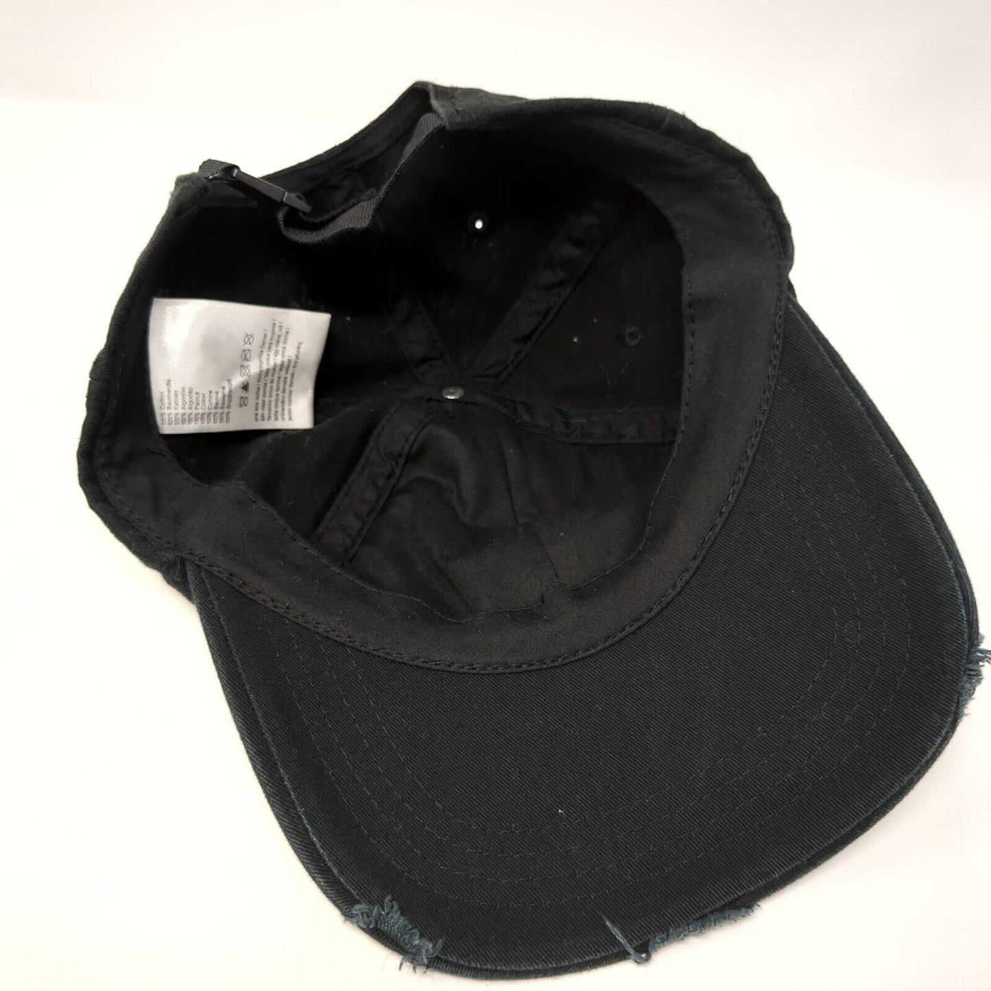 Skull Bones Women's Slideback Hat Black OS Adjustable Embroidered Distressed