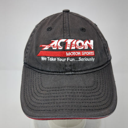 Action Motorsports We Take Your Fun Seriously Strapback Hat Black OS Adjustable