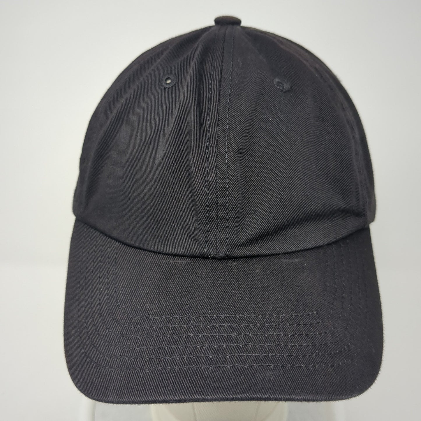 Unbranded Strapback Hat Black One Size Adjustable Outdoor Blank Solid