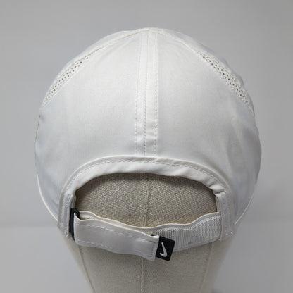 Nike Strapback Hat White One Size Adjustable Breathable Featherlight Dri-Fit