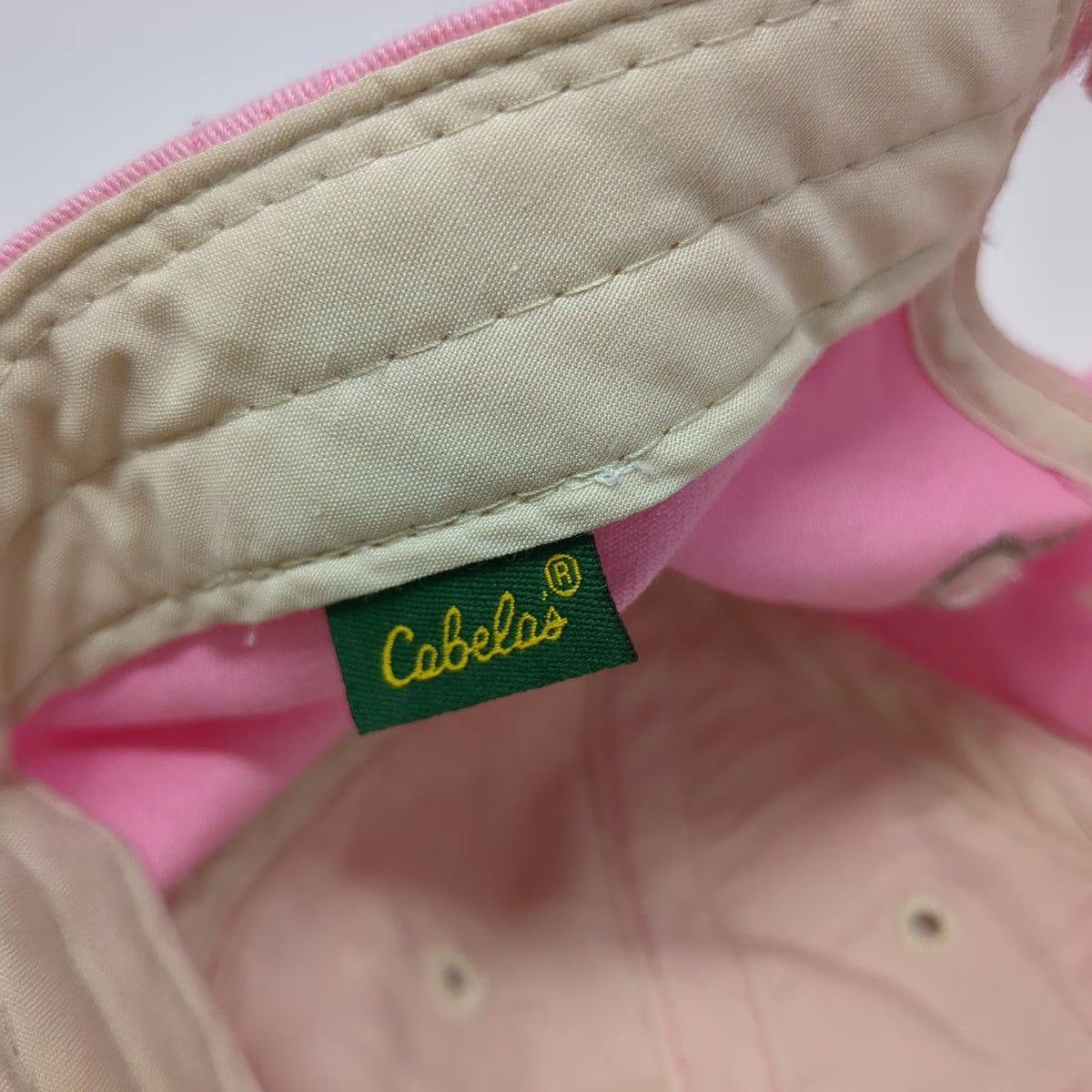 Cabela's Baseball Cap Pink One Size Distressed Brim Contrast Stitch Hat