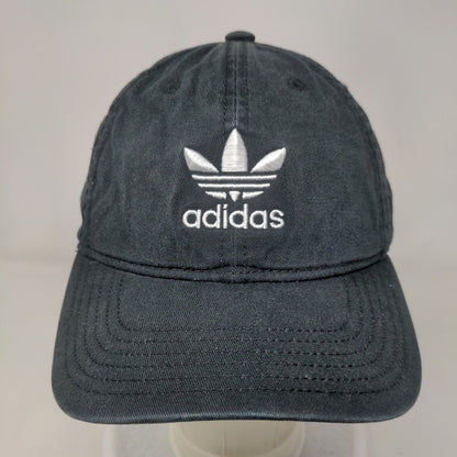 Adidas Slideback Hat Black One Size Adjustable Embroidered Trefoil 6 Panel