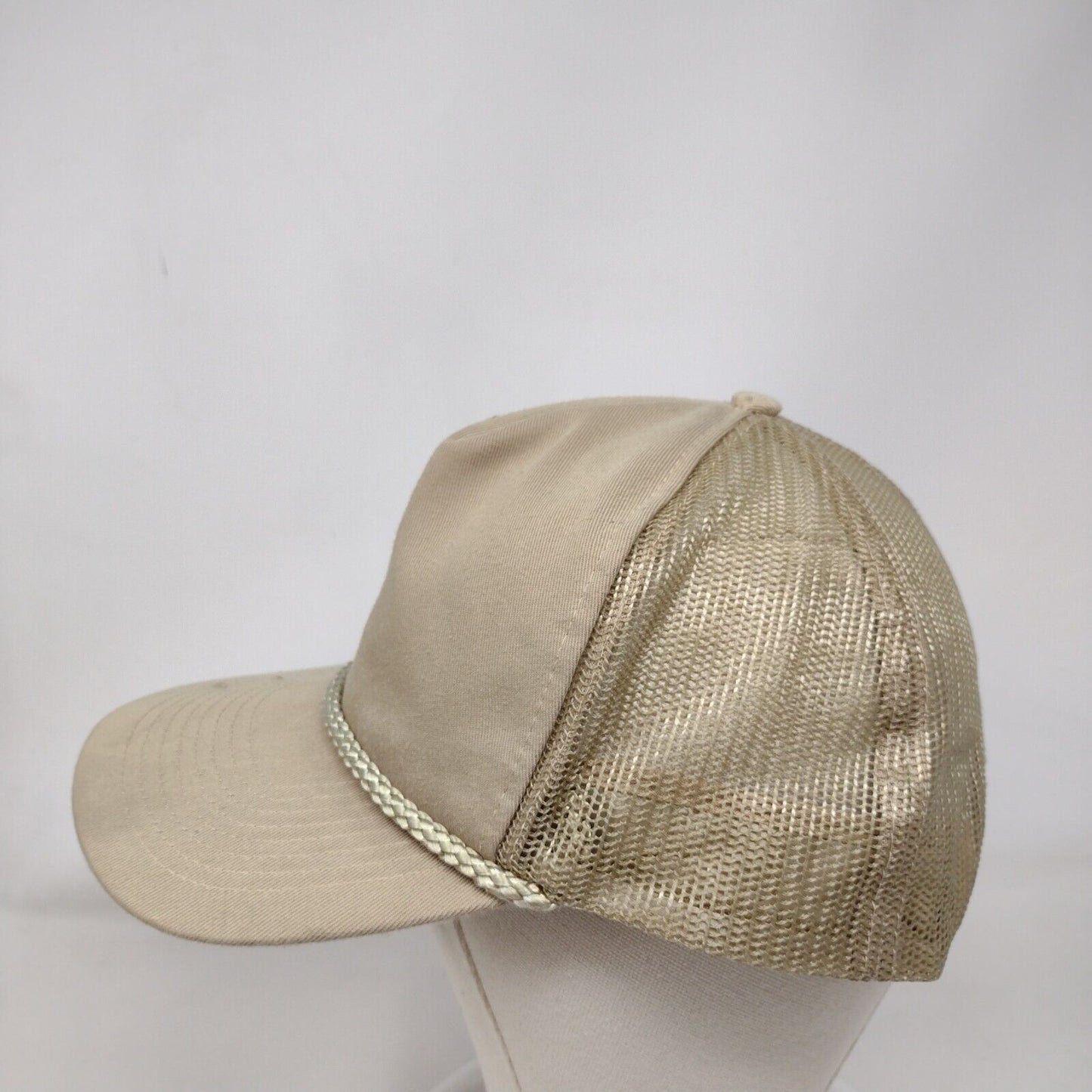 Cobra Snapback Trucker Hat Tan One Size Adjustable Mesh Back Rope Blank