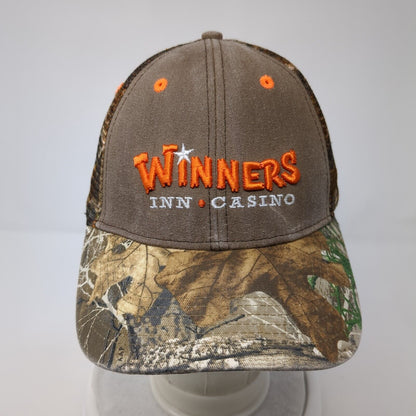 Winners Inn Casino Strapback Trucker Hat Camo One Size Mesh Back