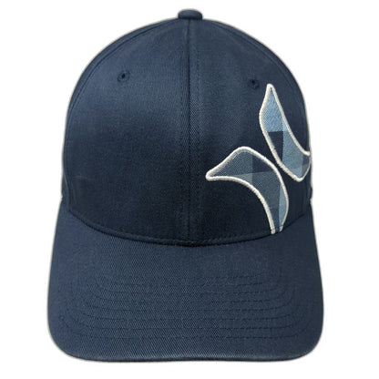 Hurley Baseball Cap Blue One Size Embroidered Plaid Icon Underbrim Flexfit Hat