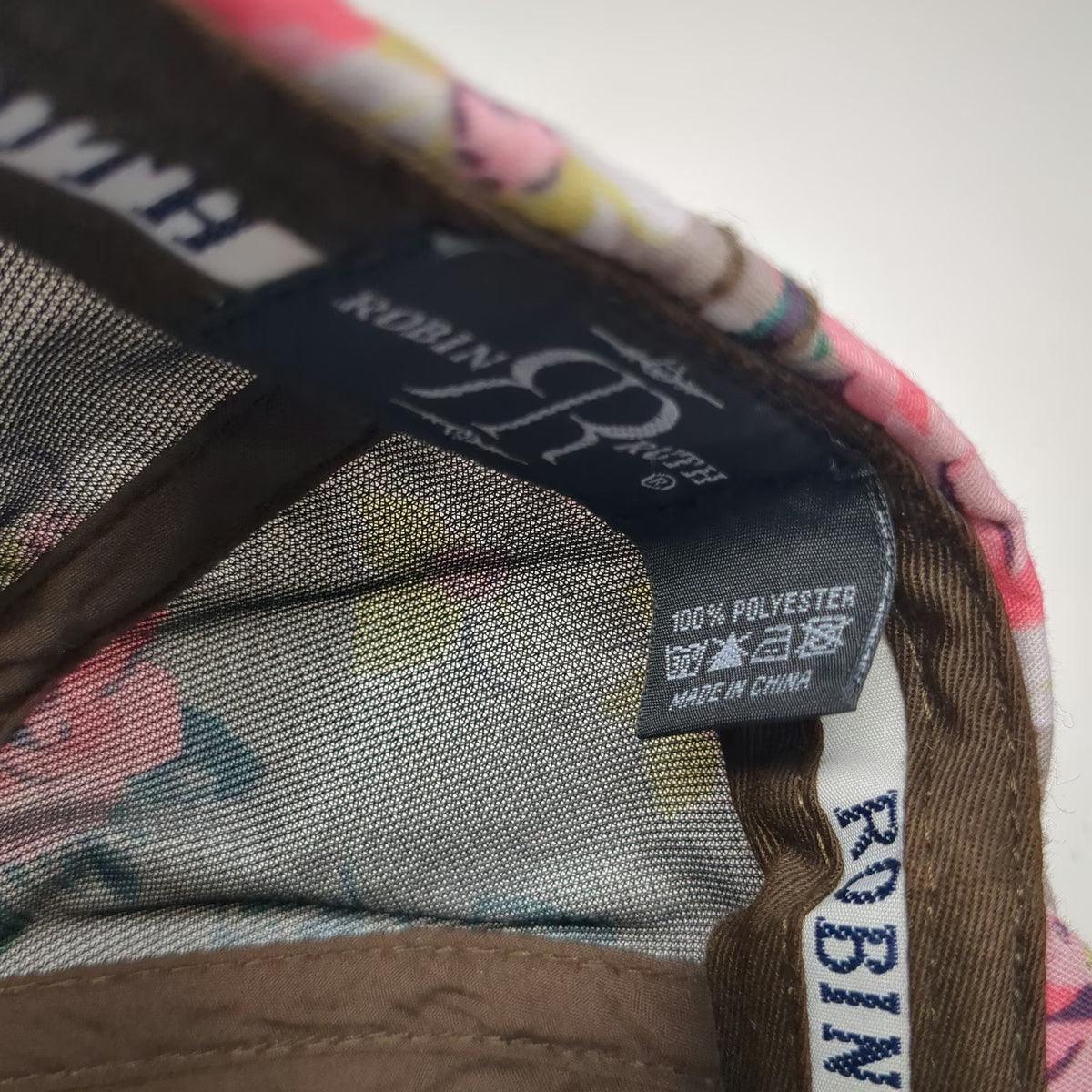 Robin Ruth 5 Panel Hat Gray Pink Floral Alaska Quilted Distressed One Size