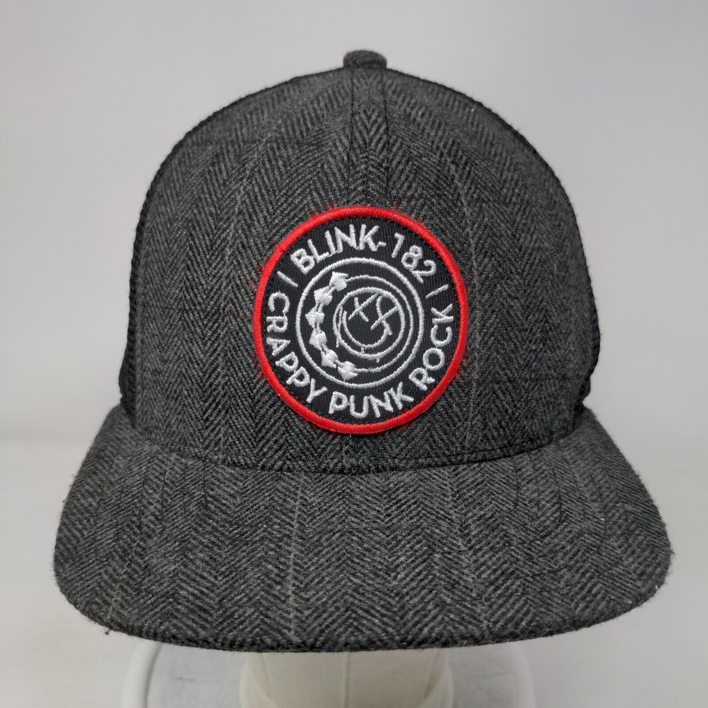 Blink-182 Crappy Punk Rock Snapback Mesh Back Trucker Hat Gray One Size